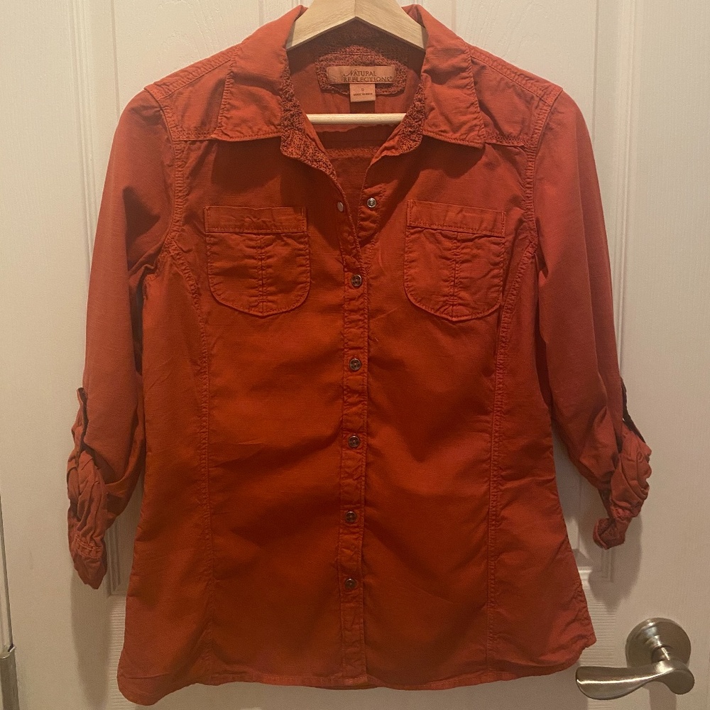 Burnt Orange Button Down Shirt